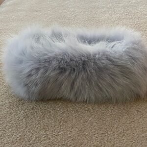 Elegant Gray Faux Fur Headband